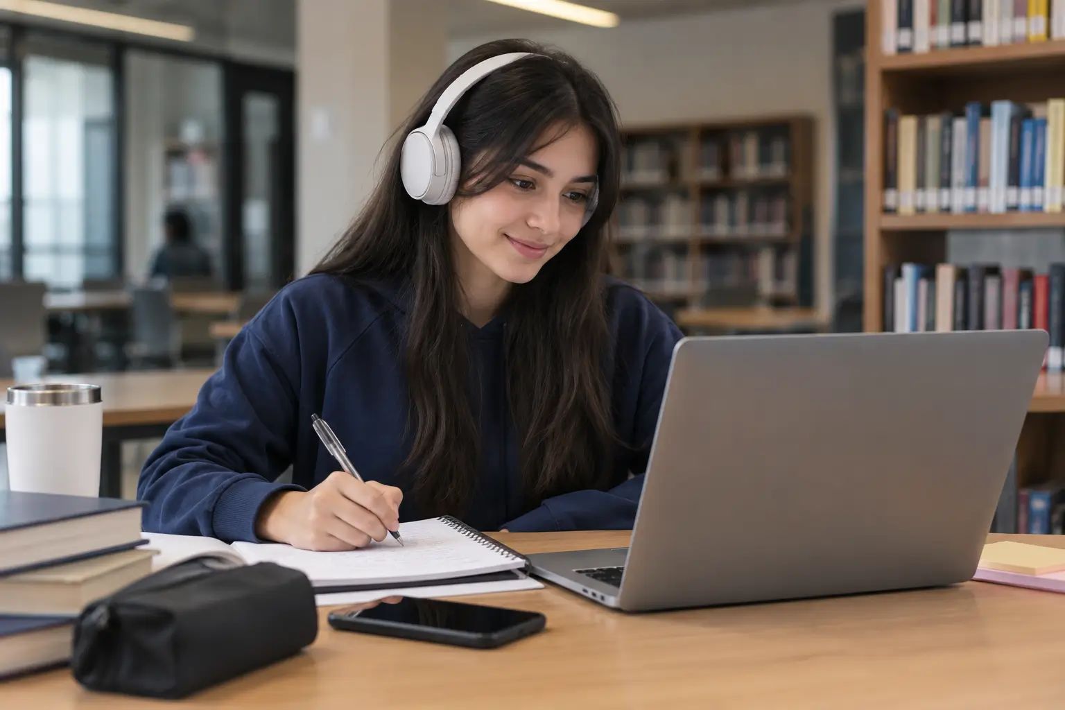 Estudiante aprendiendo inglés con acompañamiento personalizado